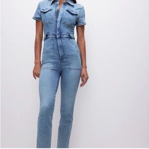 Good American Blue Denim Romper